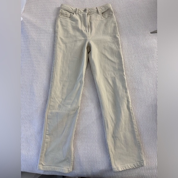 Aritzia Wilfred Free Cream Straight Leg Jeans Size 4 - Picture 3 of 7